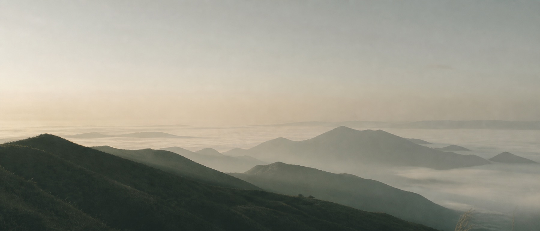 A misty ridge line at first light